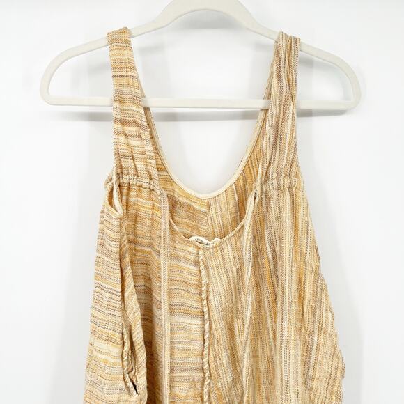 Cleo + Wolf Womens Country Cottagecore Yarn Dye A-Line Tank Dress Size S Beige - Picture 12 of 13